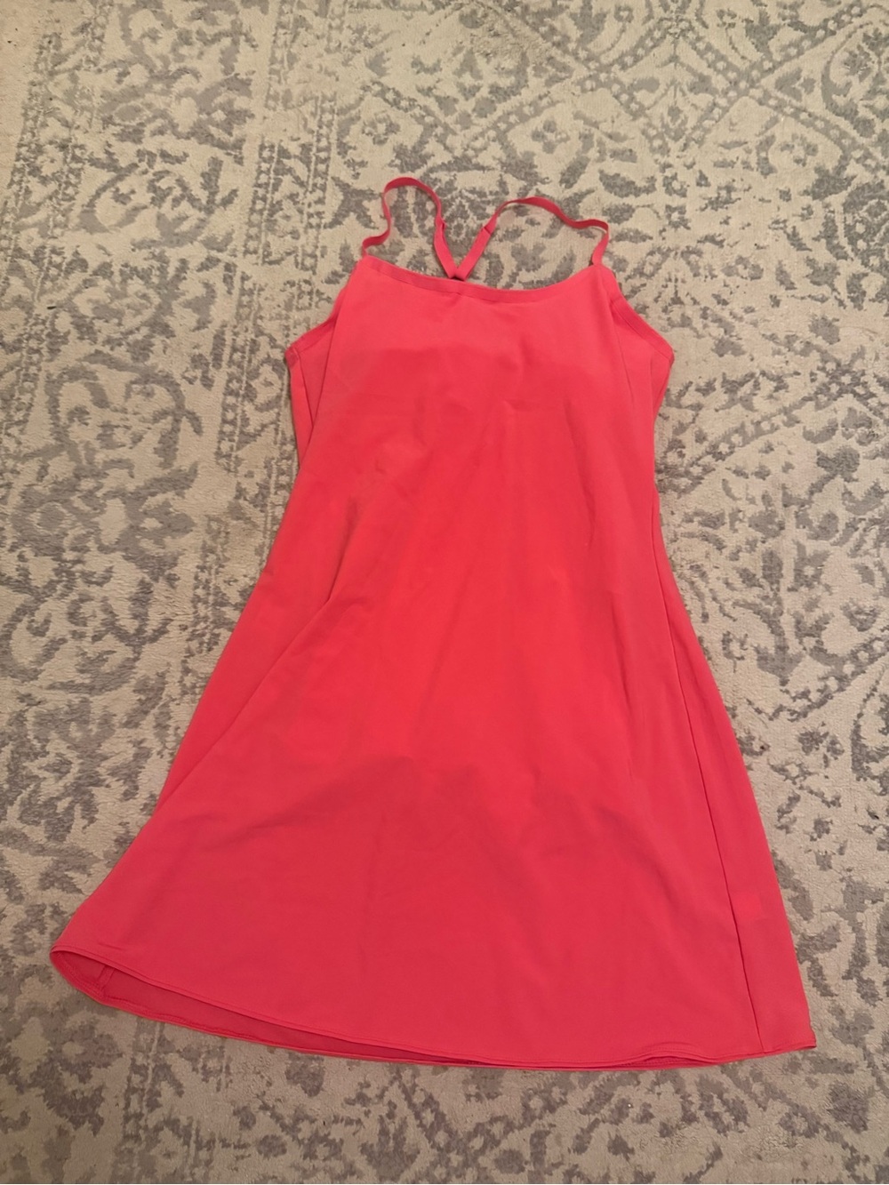 Outdoor Voices Coral-Pink Slip Dress with Spaghetti Straps